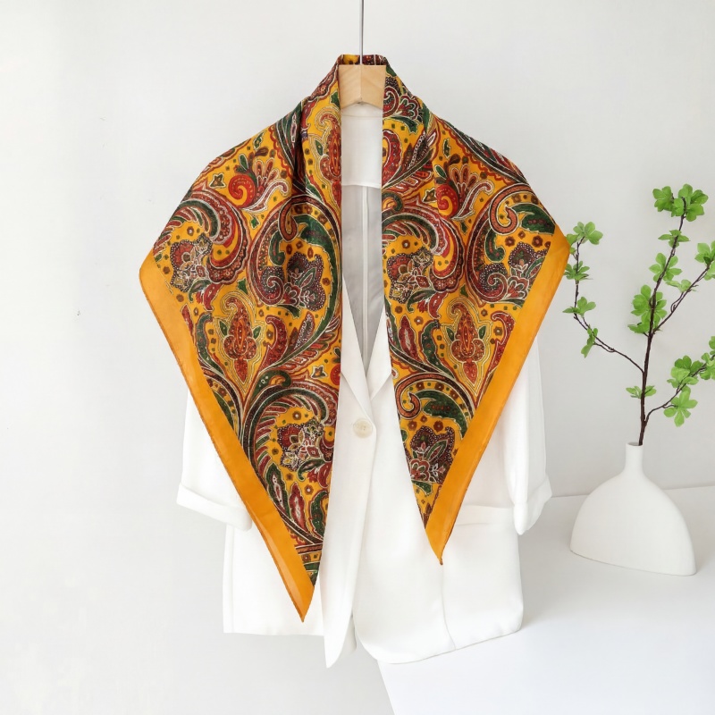 Vintage Fashion Hijab - Vintage Satin Square Scarf Women Summer