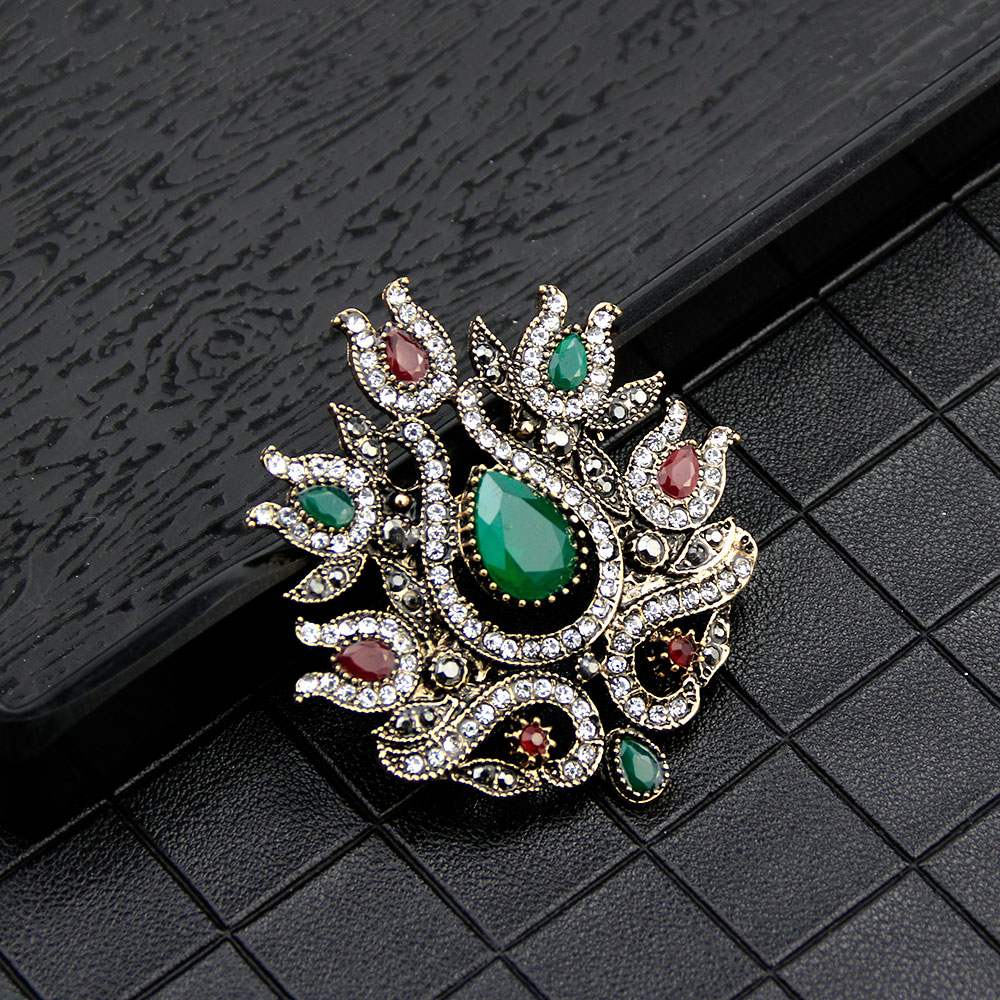 Vintage Fashion Hijab - Sunspicems Vintage Turkish Women Tulips Brooch