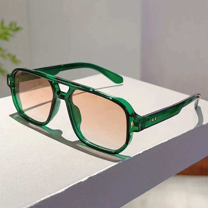 Vintage Fashion Trends - New Vintage Double Bridges Square Sunglasses