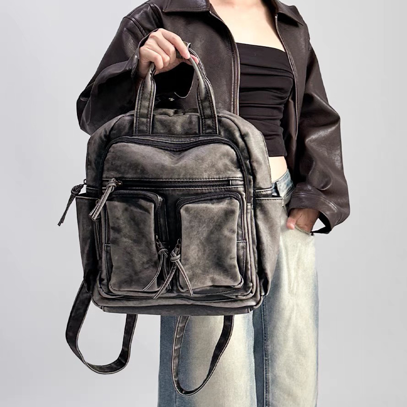 Vintage Fashion Trends - Luxury Soft Washed Pu Leather Back