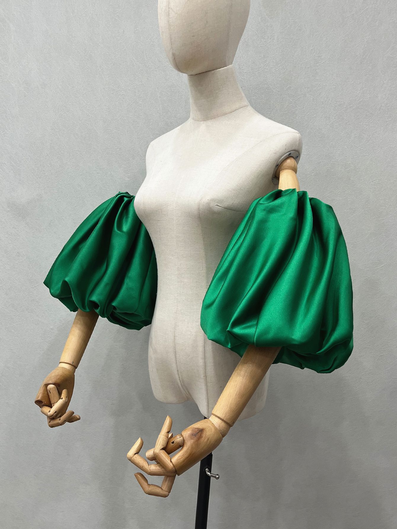Vintage Fashion Photography - Women's Elegant Designer Puff Satin Arm