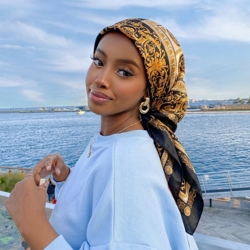 Vintage Fashion Hijab - Vintage Satin Square Scarf Women Summer