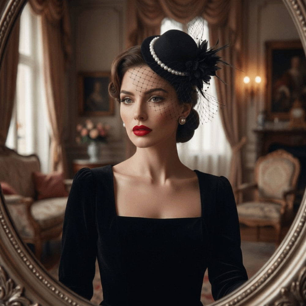 Vintage Fashion Photography - Fashion Exquisite Vintage Fascinator Hat Elegant