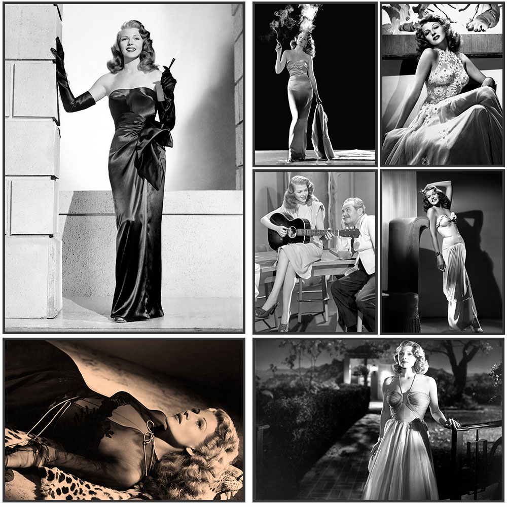 Vintage Fashion Photography - Rita Hayworth Poster,Black and White,Rita Hayworth