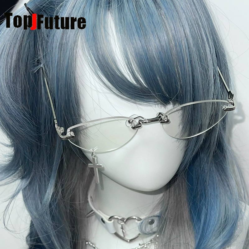 Vintage Fashion Y2K - Y2K Girl Alternative Subculture Minimalist Rimless