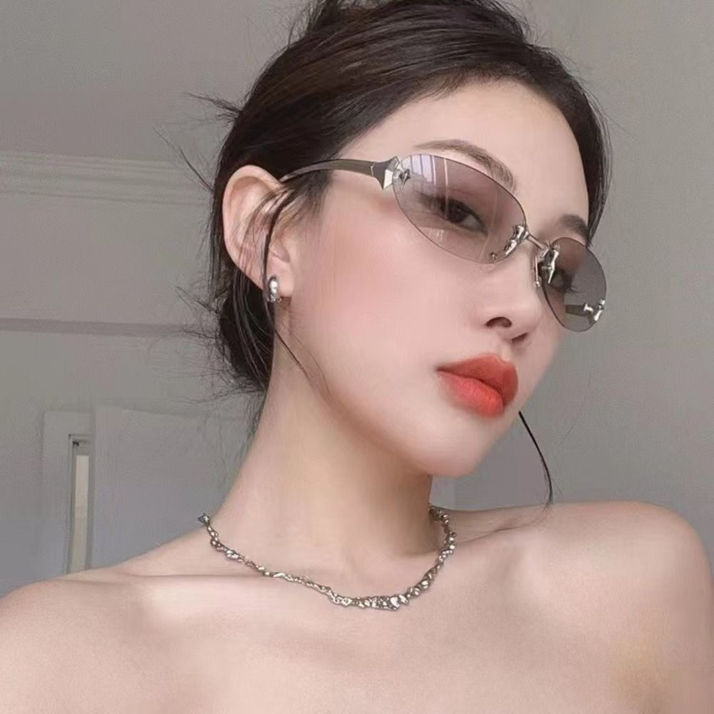Y2K Style Frameless Sunglasses - Vintage Fashion Trends 评论和价格