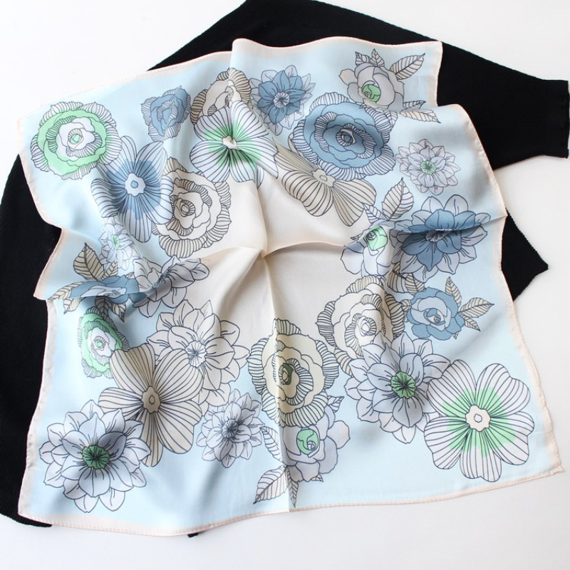 New 53cm 100% Mulberry Silk Sc - Vintage Fashion Hijab 评论和价格