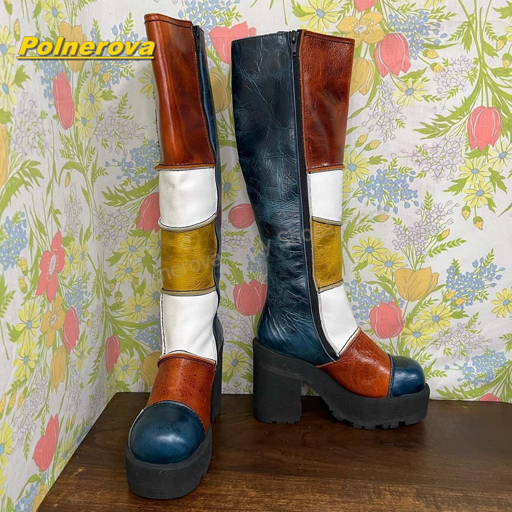 Women Retro Patchwork Leather  - Vintage Fashion Y2K 评论和价格
