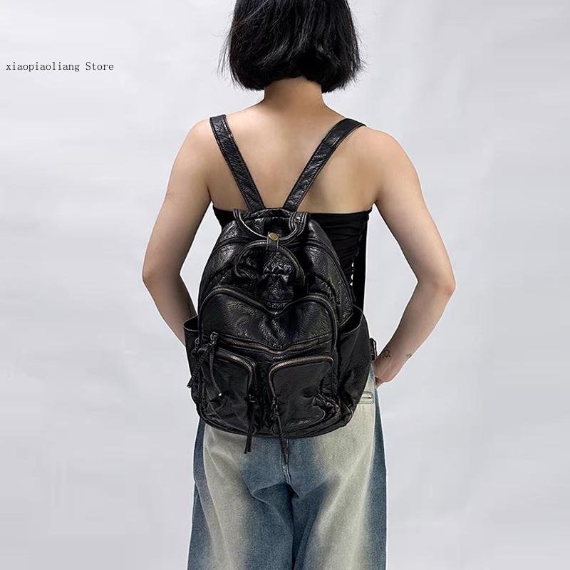 Luxury Soft Washed Pu Leather  - Vintage Fashion Trends 评论和价格
