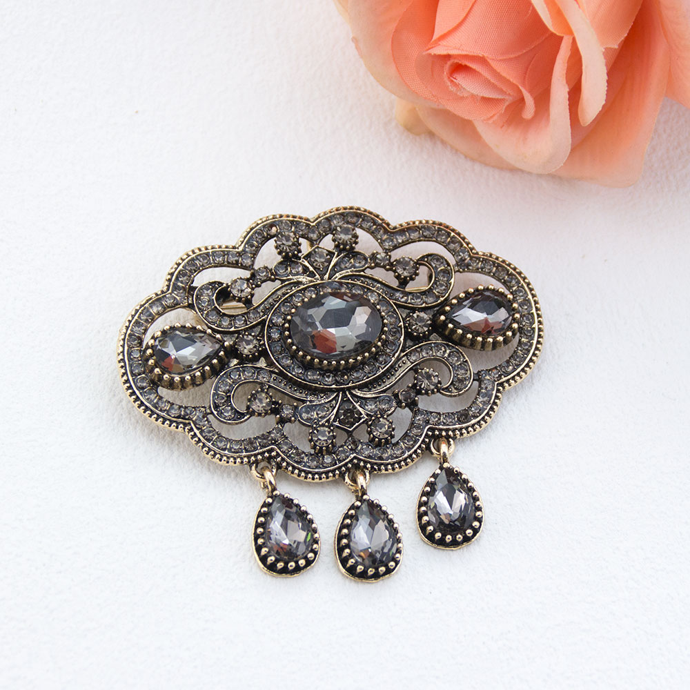 Vintage Gray Crystal Turkish B - Vintage Fashion Hijab 评论和价格