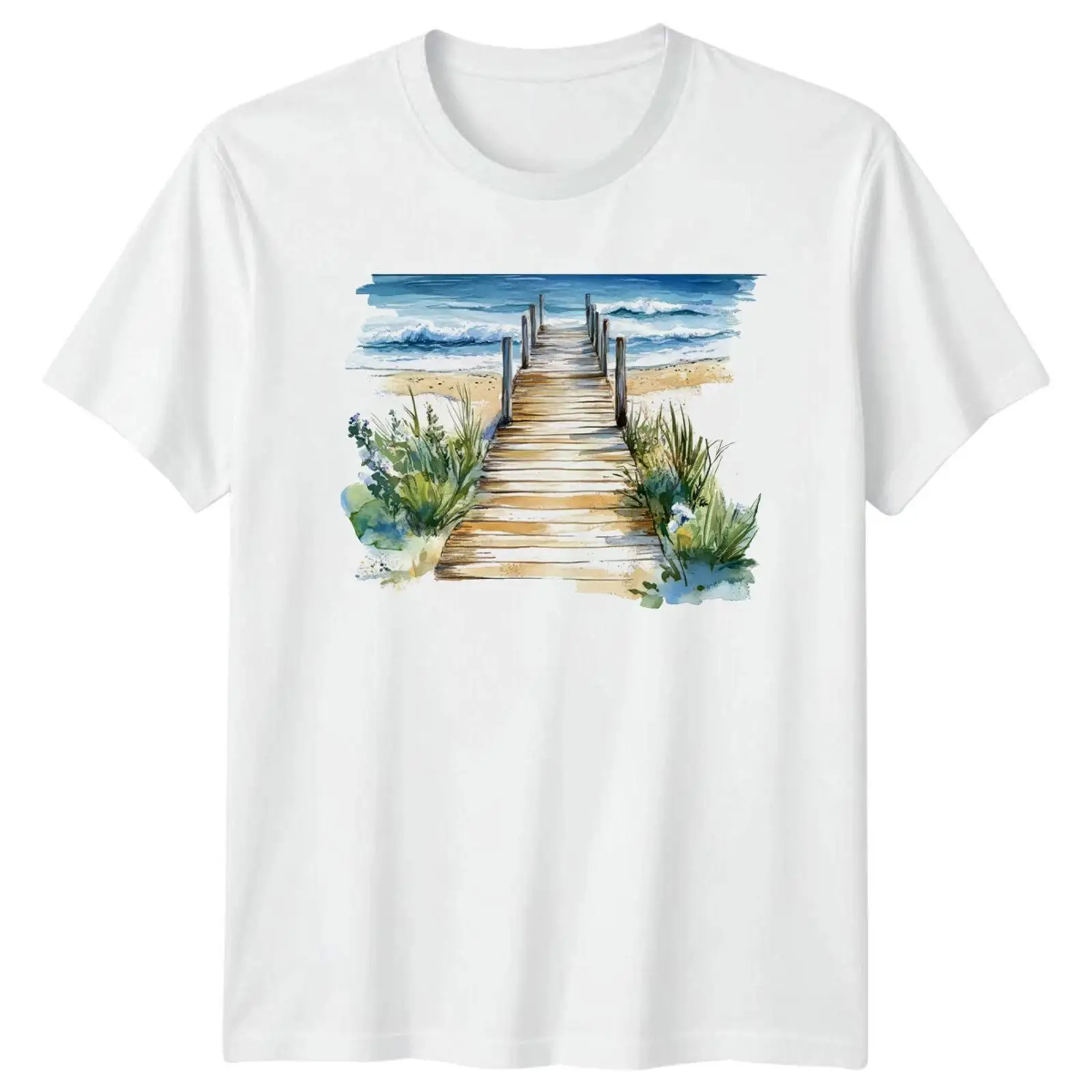 Aquarell Strand Ozean Küste He - Vintage Fashion Herren 评论和价格