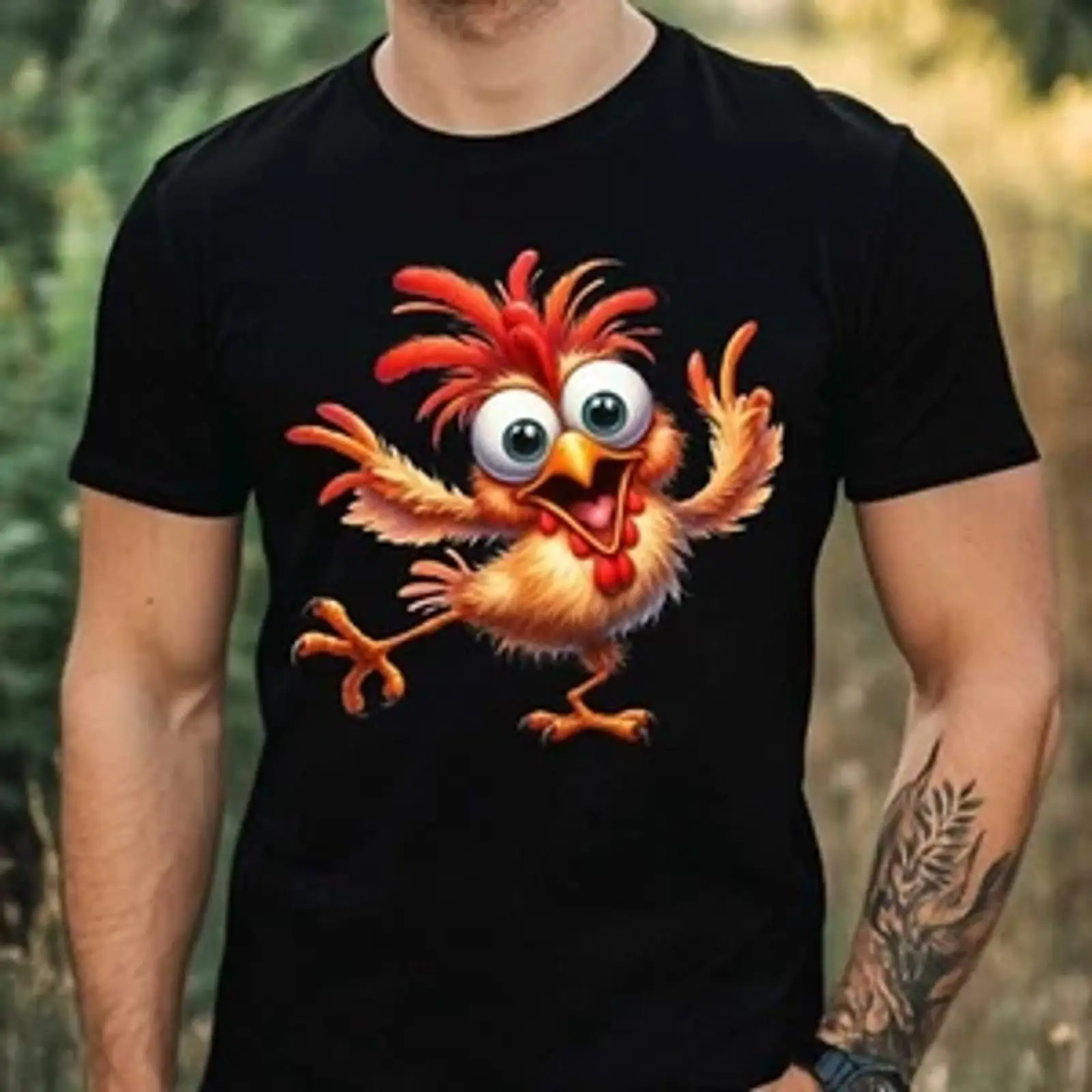 T Shirt Herren Lustiges Huhn M - Vintage Fashion Herren 评论和价格