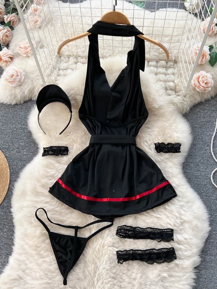 Erotic Fashion Sexy Halter Lin - Vintage Fashion Aesthetic 评论和价格