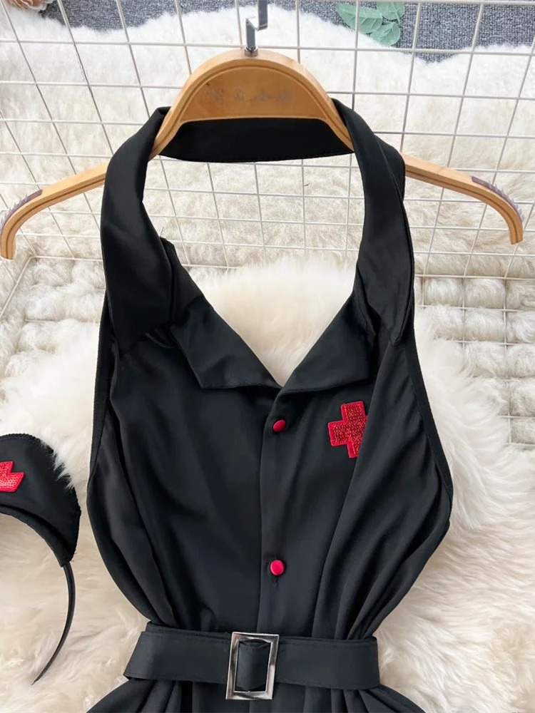 Erotic Fashion Sexy Halter Lin - Vintage Fashion Aesthetic 评论和价格