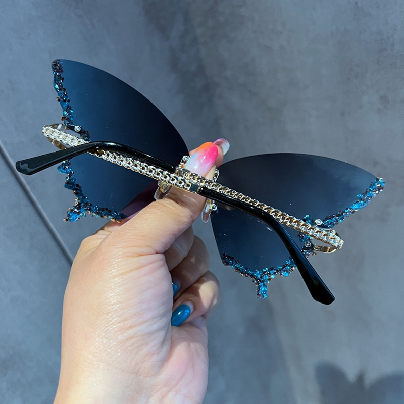 Luxury Diamond Butterfly Sungl - Vintage Fashion Y2K 评论和价格