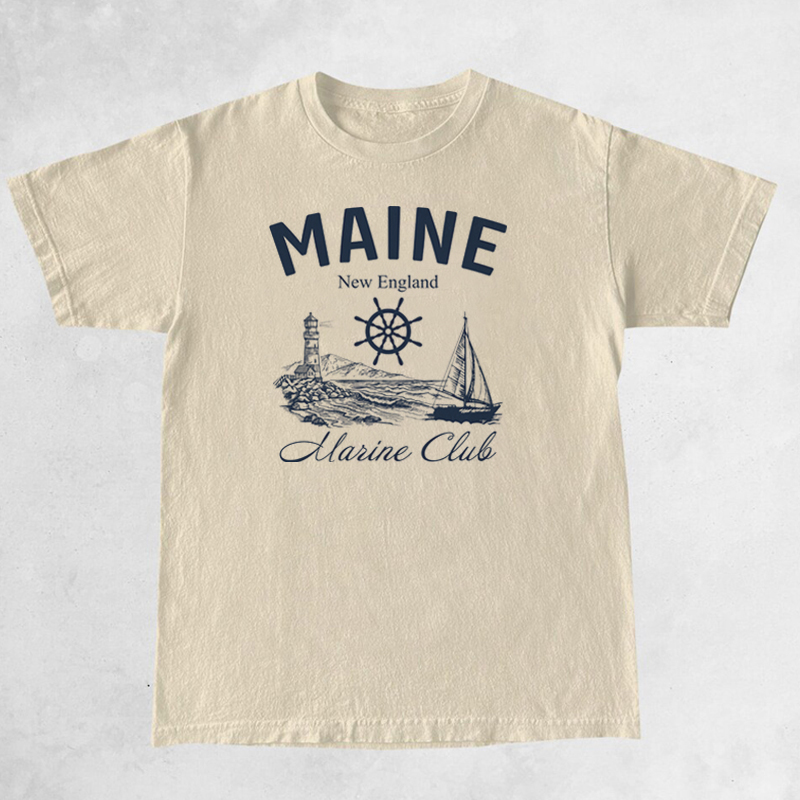 Maine Marine Club Vintage T-Sh - Vintage Yacht Fashion 评论和价格