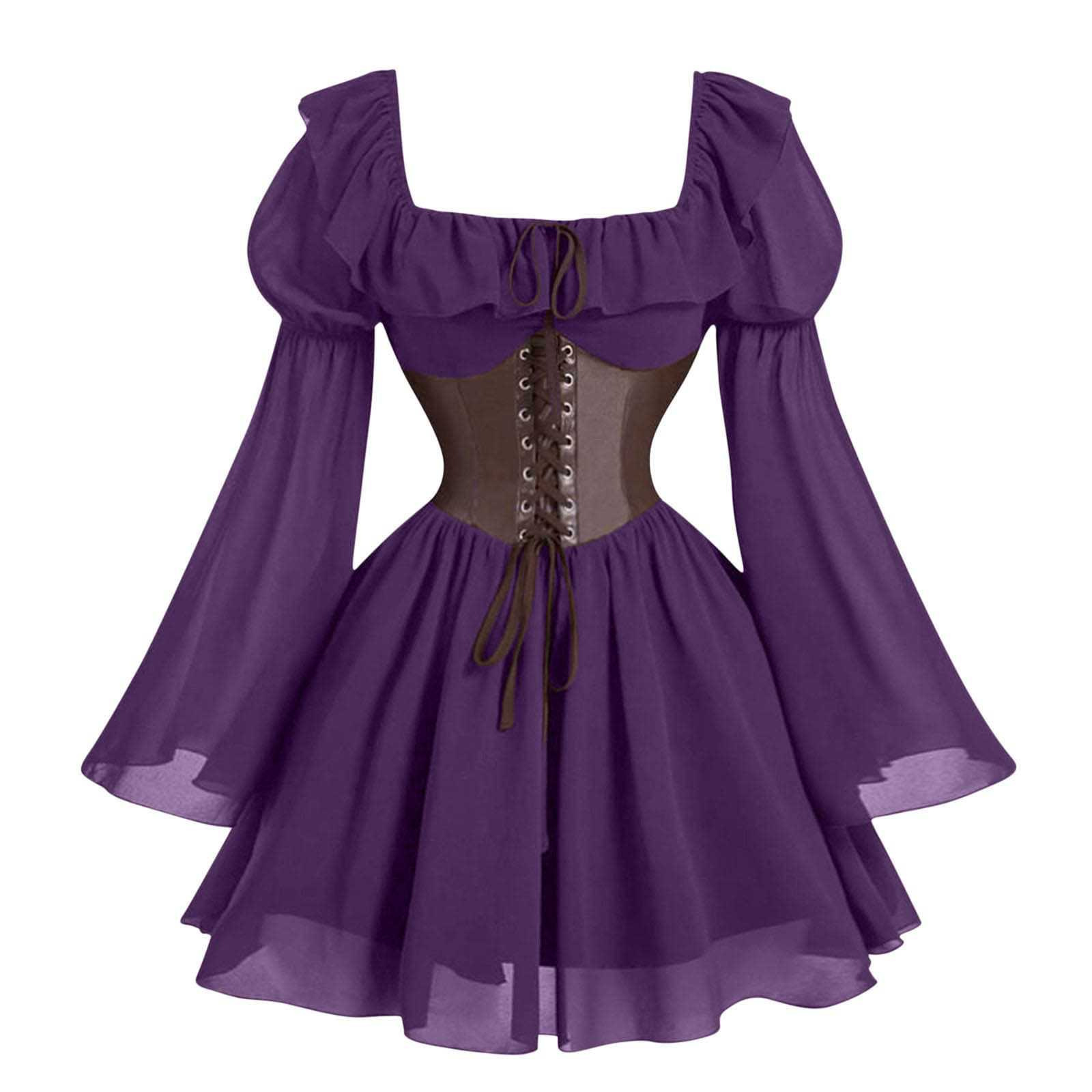 Renaissance Medieval Long Slee - Vintage Victorian Fashion 评论和价格