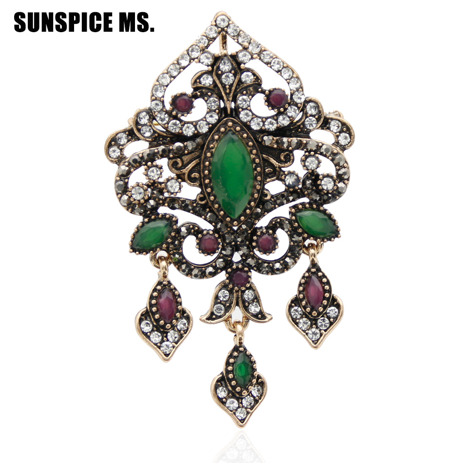 Sunspicems Turkish Women Brooc - Vintage Fashion Hijab 评论和价格
