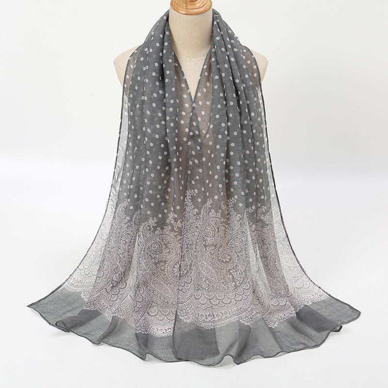 Vintage Gradient Polk Dot Cott - Vintage Fashion Hijab 评论和价格