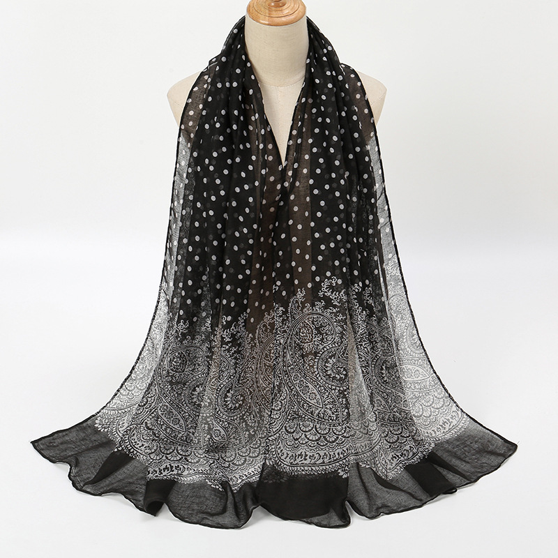 Vintage Gradient Polk Dot Cott - Vintage Fashion Hijab 评论和价格
