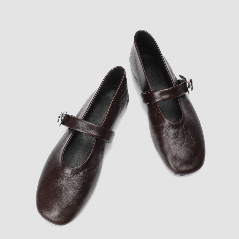 Women Mary Jane Shoes pu Leath - Vintage Fashion Aesthetic 评论和价格