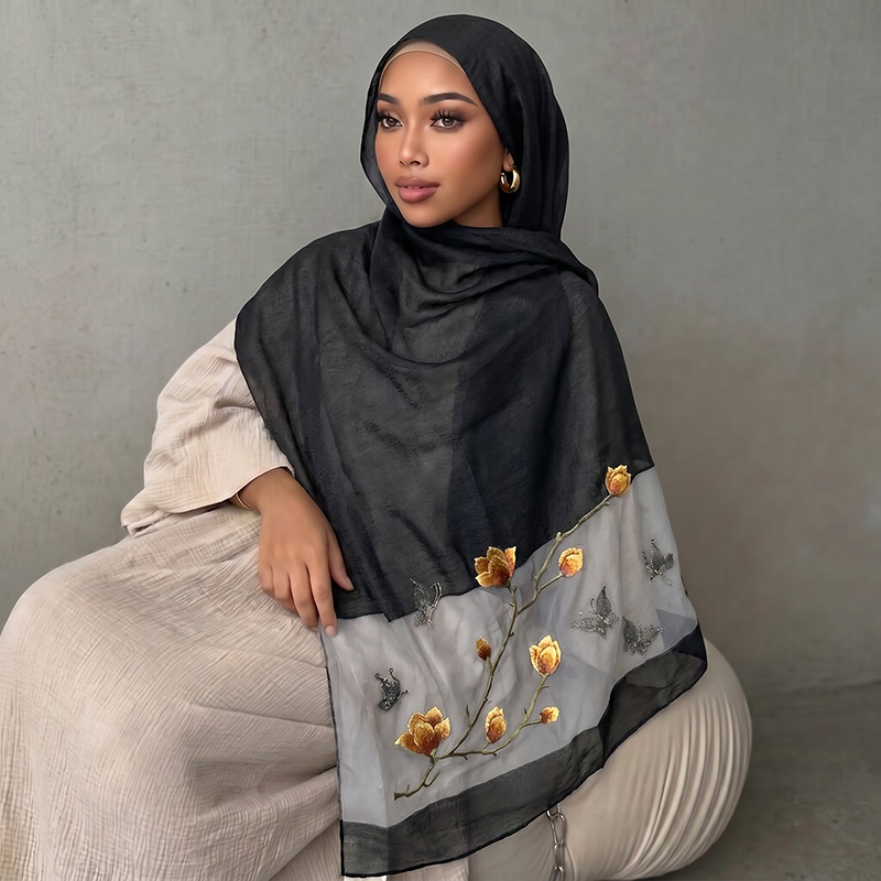 Scarf Print Hijab Bandana Silk - Vintage Fashion Hijab 评论和价格